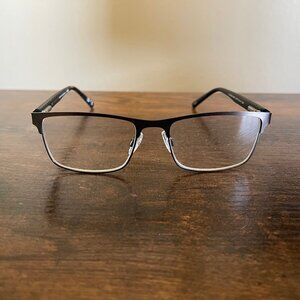 Foster Grant Eyeglass Frames Semi Rimless Rectangular Black Gunmetal 53-17-142 m